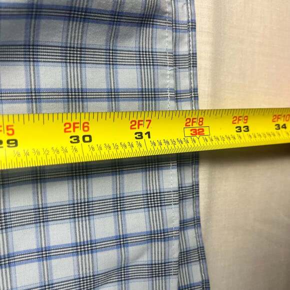 Eddie Bauer Button-Up Men's Plaid Flannel Mens 3XL Blue Cotton Wrinkle Free - Picture 6 of 10